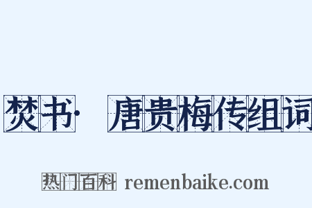 焚书·唐贵梅传组词是什么意思的图片